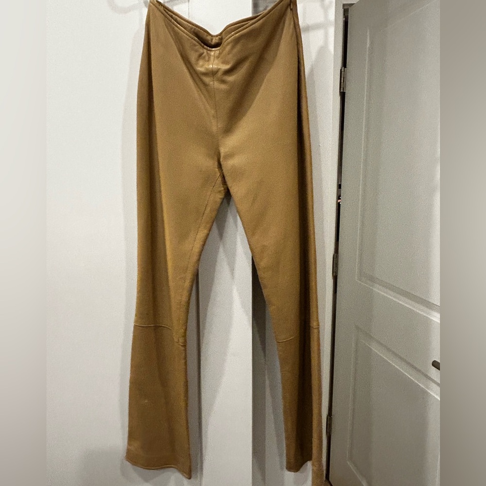 Frye tan leather pants